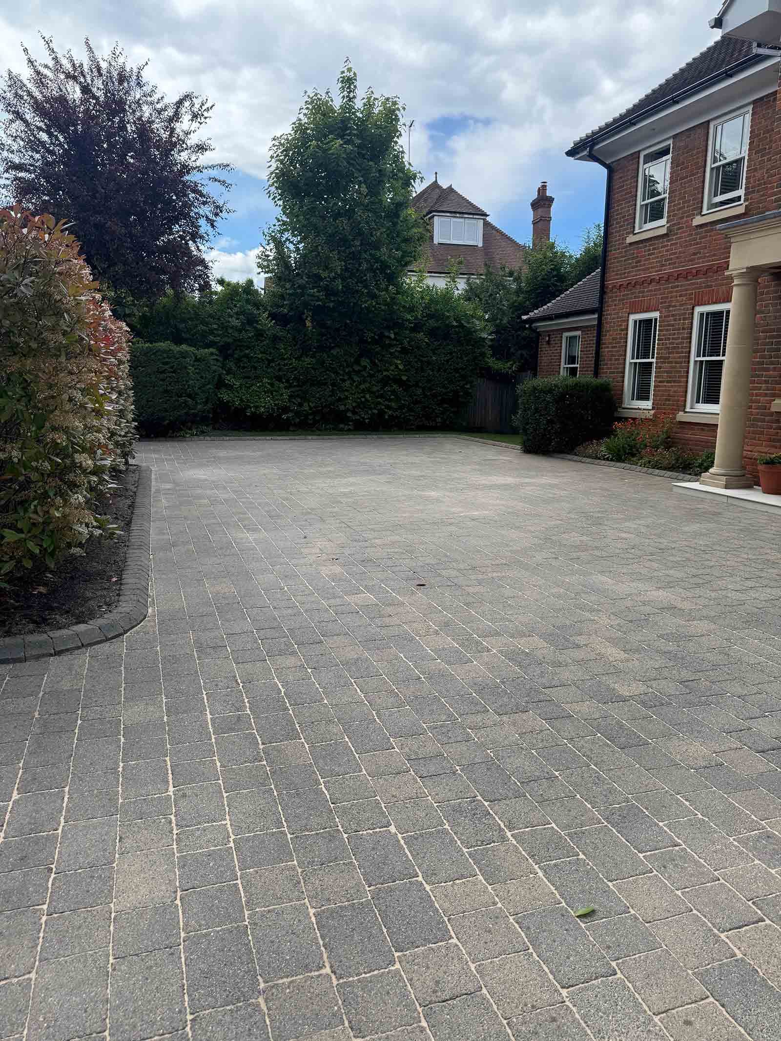 Block paving driveway wide surface in Weybridge